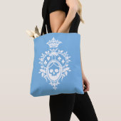 Blue Crest met Skull en Cardsuit Canvas tas (Dichtbij)