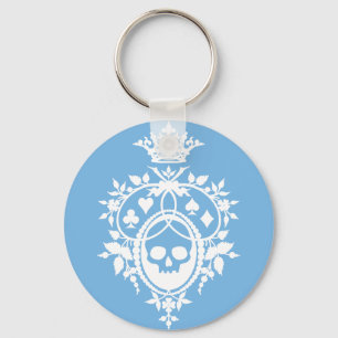 Blue Crest met Skull en Cardsuit Sleutelhanger