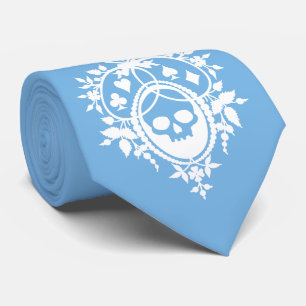 Blue Crest met Skull en Cardsuit Stropdas
