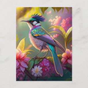 Blue Crested Rainbow Gevleugelde Sunbird Fantasy B Briefkaart