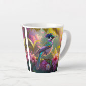 Blue Crested Rainbow Gevleugelde Sunbird Fantasy B Latte Mok (Rechterhoek)