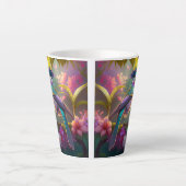 Blue Crested Rainbow Gevleugelde Sunbird Fantasy B Latte Mok (Voorkant)