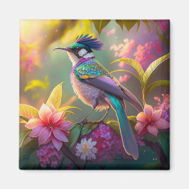 Blue Crested Rainbow Gevleugelde Sunbird Fantasy B Magneet