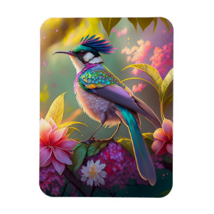 Blue Crested Rainbow Gevleugelde Sunbird Fantasy B Magneet
