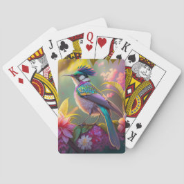 Blue Crested Rainbow Gevleugelde Sunbird Fantasy B Pokerkaarten