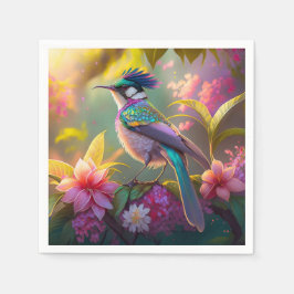 Blue Crested Rainbow Gevleugelde Sunbird Fantasy B Servet