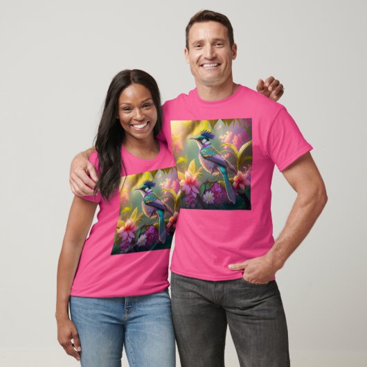 Blue Crested Rainbow Gevleugelde Sunbird Fantasy B T-shirt (Unisex)