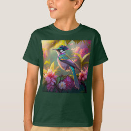 Blue Crested Rainbow Gevleugelde Sunbird Fantasy B T-shirt