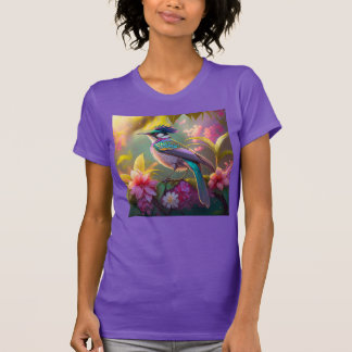 Blue Crested Rainbow Gevleugelde Sunbird Fantasy B T-shirt