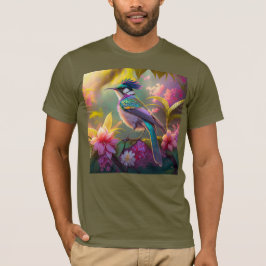 Blue Crested Rainbow Gevleugelde Sunbird Fantasy B T-shirt