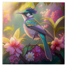 Blue Crested Rainbow Gevleugelde Sunbird Fantasy B