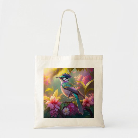 Blue Crested Rainbow Gevleugelde Sunbird Fantasy B Tote Bag (Voorkant)