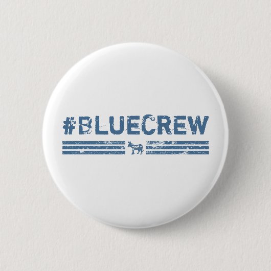 Blue Crew Democraat Ronde Button 5,7 Cm (Voorkant)