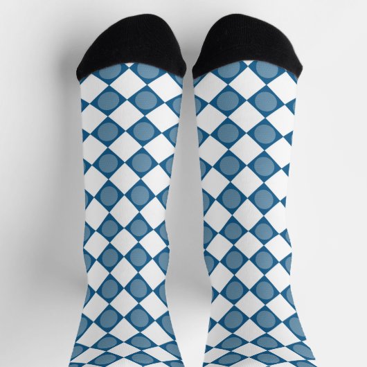 Blue Crey Argyle Pattern Crew Sokken (Top)