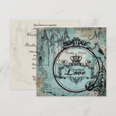 Blue Criss Cross Unconditional Love Wedding Invite Kaart (Voorkant / Achterkant)