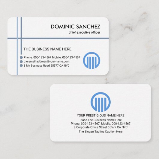 Blue Crisscross Lines Import Export Visitekaartje (Voorkant / Achterkant)