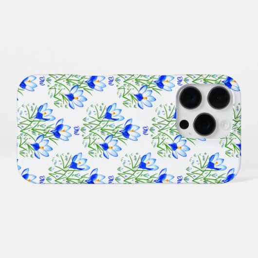 Blue Crocus iPhone Hoesje (Achterkant horizontaal)