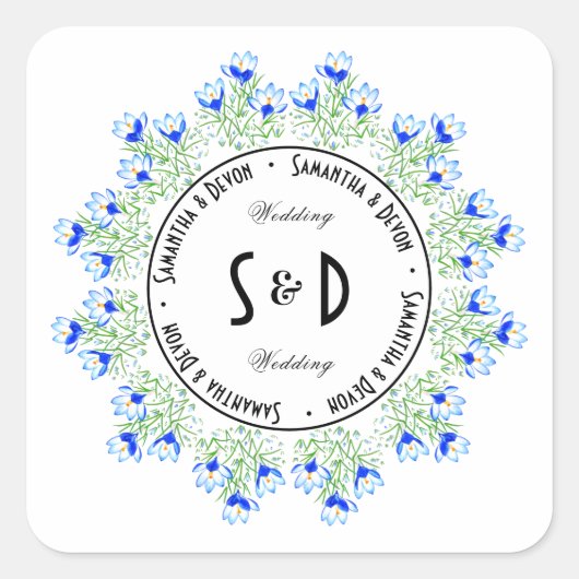 Blue Crocus Round Sticker (Voorkant)