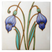 Blue Crocus Wall Decor Art Nieuw Art Deco Cerami Tegeltje (Voorkant)