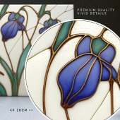 Blue Crocus Wall Decor Art Nieuw Art Deco Cerami Tegeltje