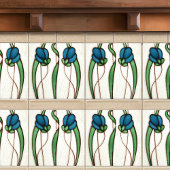 Blue Crocus Wall Decor Art Nouveau Art Deco Tegeltje