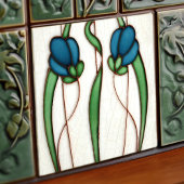 Blue Crocus Wall Decor Art Nouveau Art Deco Tegeltje