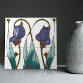 Blue Crocus Wall Decor Art Nouveau Art Deco Tegeltje