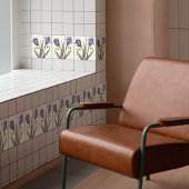Blue Crocus Wall Decor Art Nouveau Art Deco Tegeltje