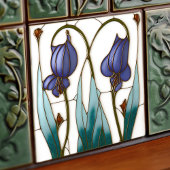Blue Crocus Wall Decor Art Nouveau Art Deco Tegeltje