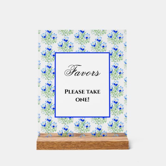 Blue Crocuses Acryl Bord (Voorkant)