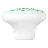 Blue Crocuses Ceramic Pull Keramische Knop (Zijkant)