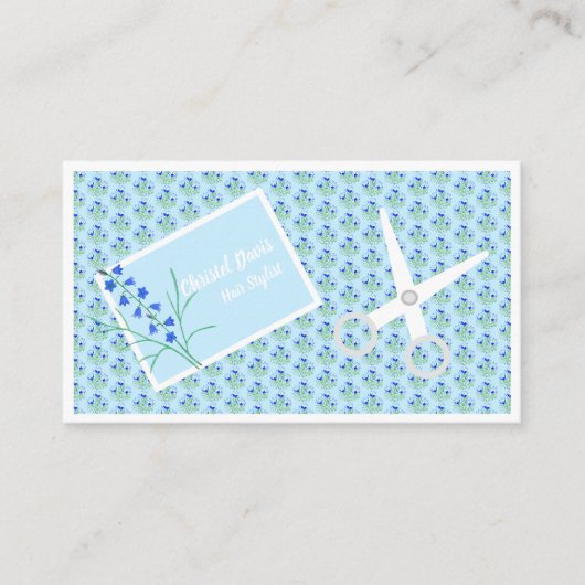 Blue Crocuses Hair Stylist Visitekaartje Contactkaartje (Voorkant)