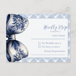Blue Croquette Briefkaart RSVP-kaart