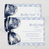 Blue Croquette Briefkaart RSVP-kaart (Voorkant / Achterkant)