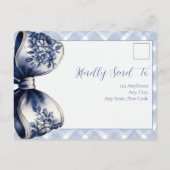 Blue Croquette Briefkaart RSVP-kaart (Achterkant)