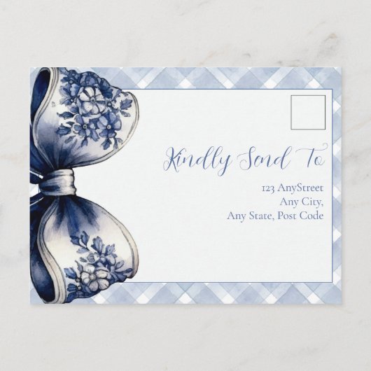 Blue Croquette Briefkaart RSVP-kaart (Achterkant)