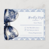 Blue Croquette Briefkaart RSVP-kaart (Voorkant)