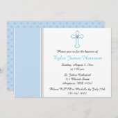 Blue Cross Baby Baptism / Christening Kaart (Voorkant / Achterkant)