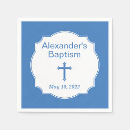 Blue Cross Baby Baptism Christening Servet
