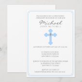 Blue Cross Baptism Christening Ceremony Baby Boy Kaart (Voorkant / Achterkant)