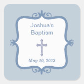 Blue Cross Baptism Vierkante Sticker (Voorkant)