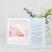 BLUE CROSS | BAPTISME-INVITATIE KAART (Staand voorkant)