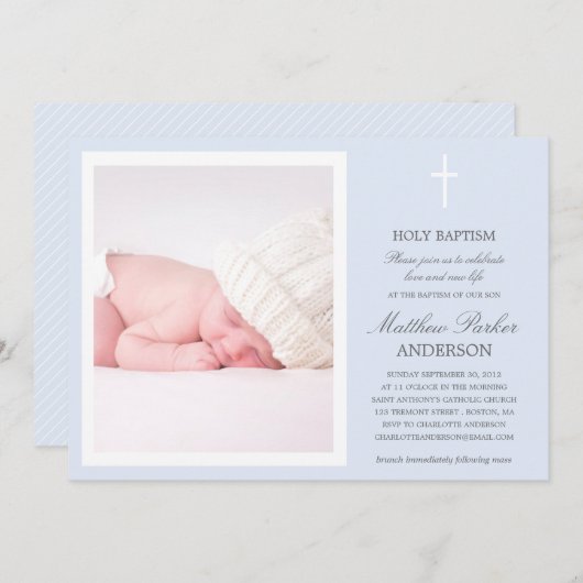 BLUE CROSS | BAPTISME-INVITATIE KAART (Voorkant / Achterkant)