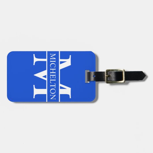 Blue Cross Bar LR Monogram Bagagelabel (Voorkant horizontaal)