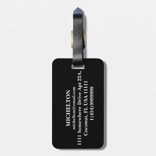 Blue Cross Bar LR Monogram Bagagelabel (Achterkant verticaal)