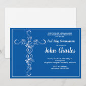 Blue Cross Boy First Heilige Communie Kaart (Voorkant / Achterkant)