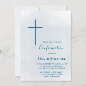 blue cross Confirmation boy Kaart (Voorkant)