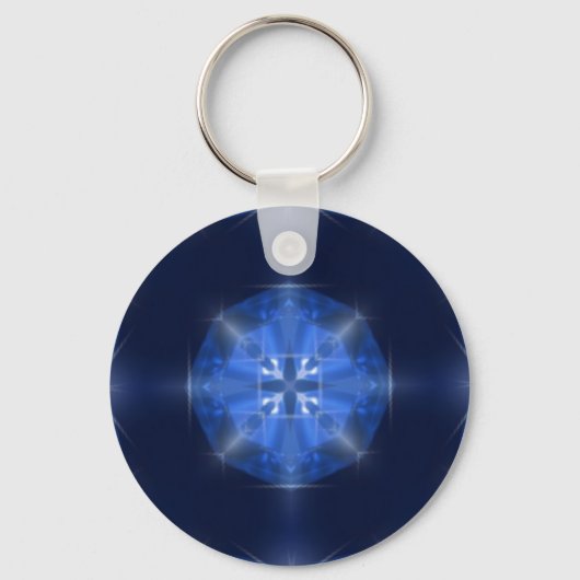 Blue Cross Design Tegel door CGB Digital Art.png Sleutelhanger (Voorkant)