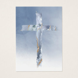 Blue cross First Communion remembrance card Visitekaartje