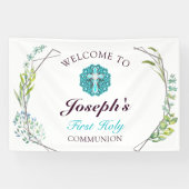 Blue Cross Floral First Heilige Communauteit Welko Spandoek (Horizontaal)